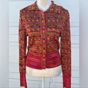 Women's Zara floral knit sweater cardigan small